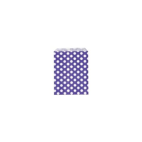 Papierové vrecko 18 x 23 cm, fialové s bodkami, balenie 50 ks