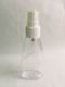 Plastová fľaštička v tvare pyramídy číra s bielym rozprašovačom, 50 ml, 1 ks