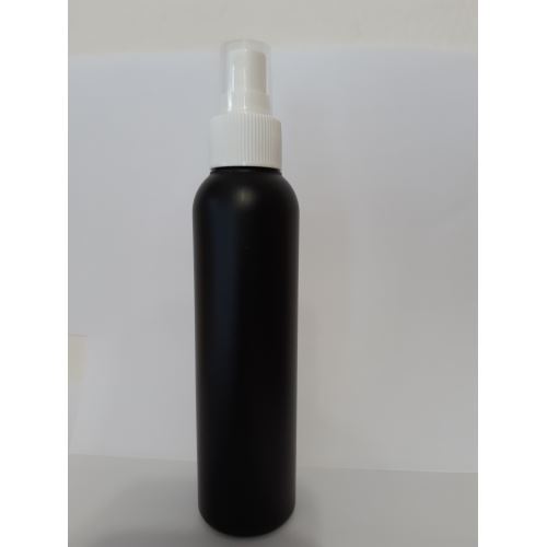 Plastová fľaštička čierna s uzáverom body lotion a hrdlom o veľkosti 24/410, 150 ml